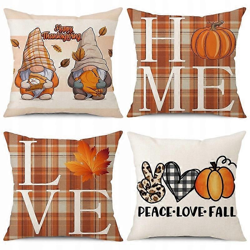 Podzimní povlaky na polštáře Podzimní dýňové povlaky na polštáře