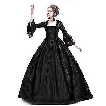 Adult Woman Palace Court Princess Dress Elegant Ball Gown Square Collar  Lace Halloween Vampire Renaissance Medieval costume | Fruugo US
