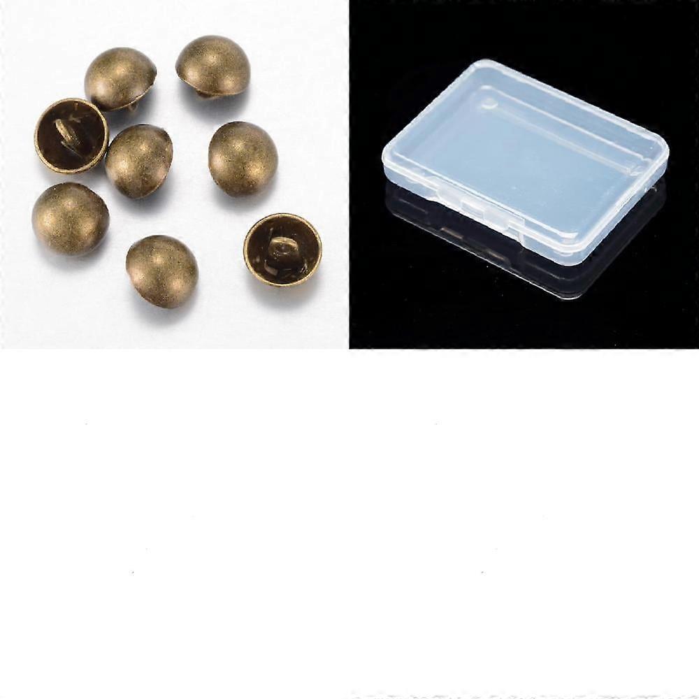 20Pcs Alloy Shank Buttons 1-Hole Dome/Half Round Antique Bronze 23x17mm Hole: 1.5mm