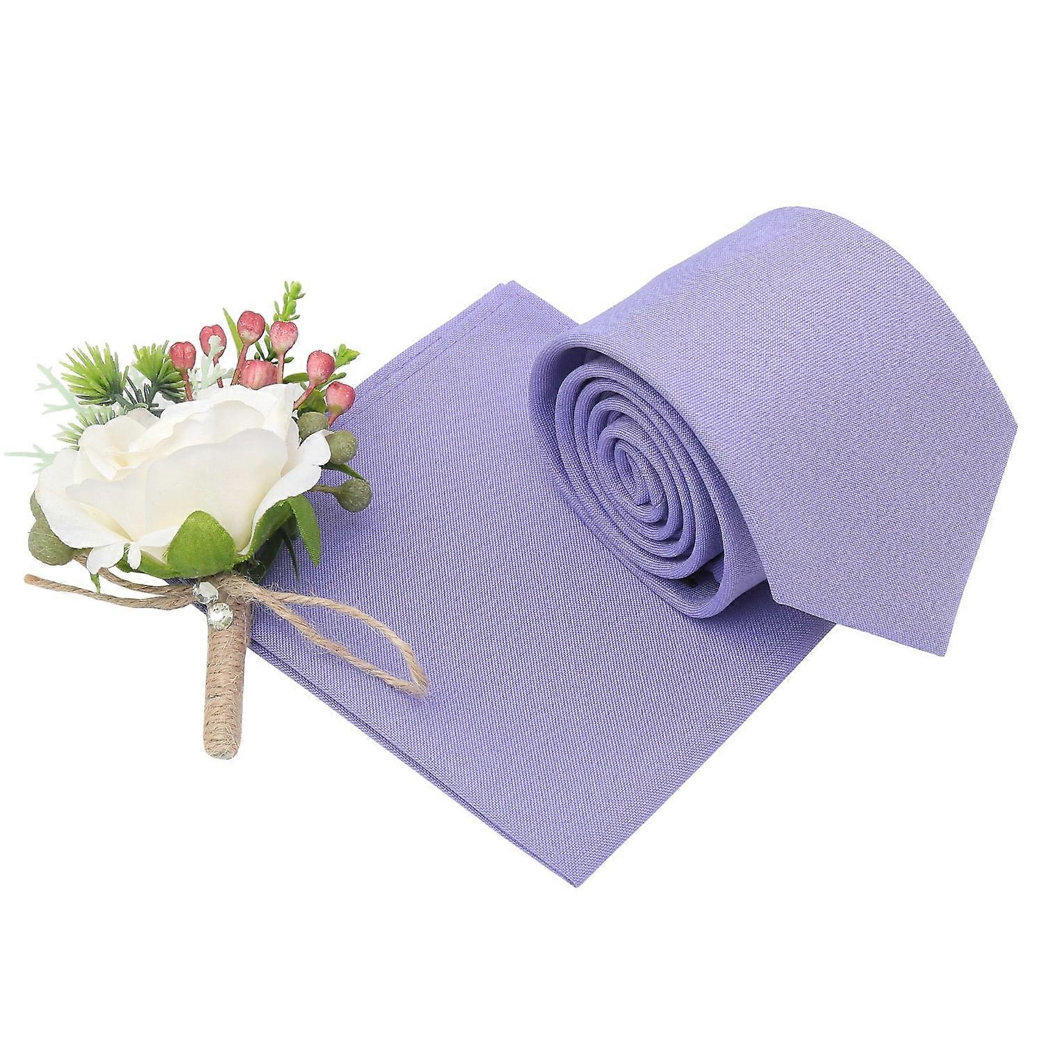 Lilac Plain Matte Tie And Pocket Square Set