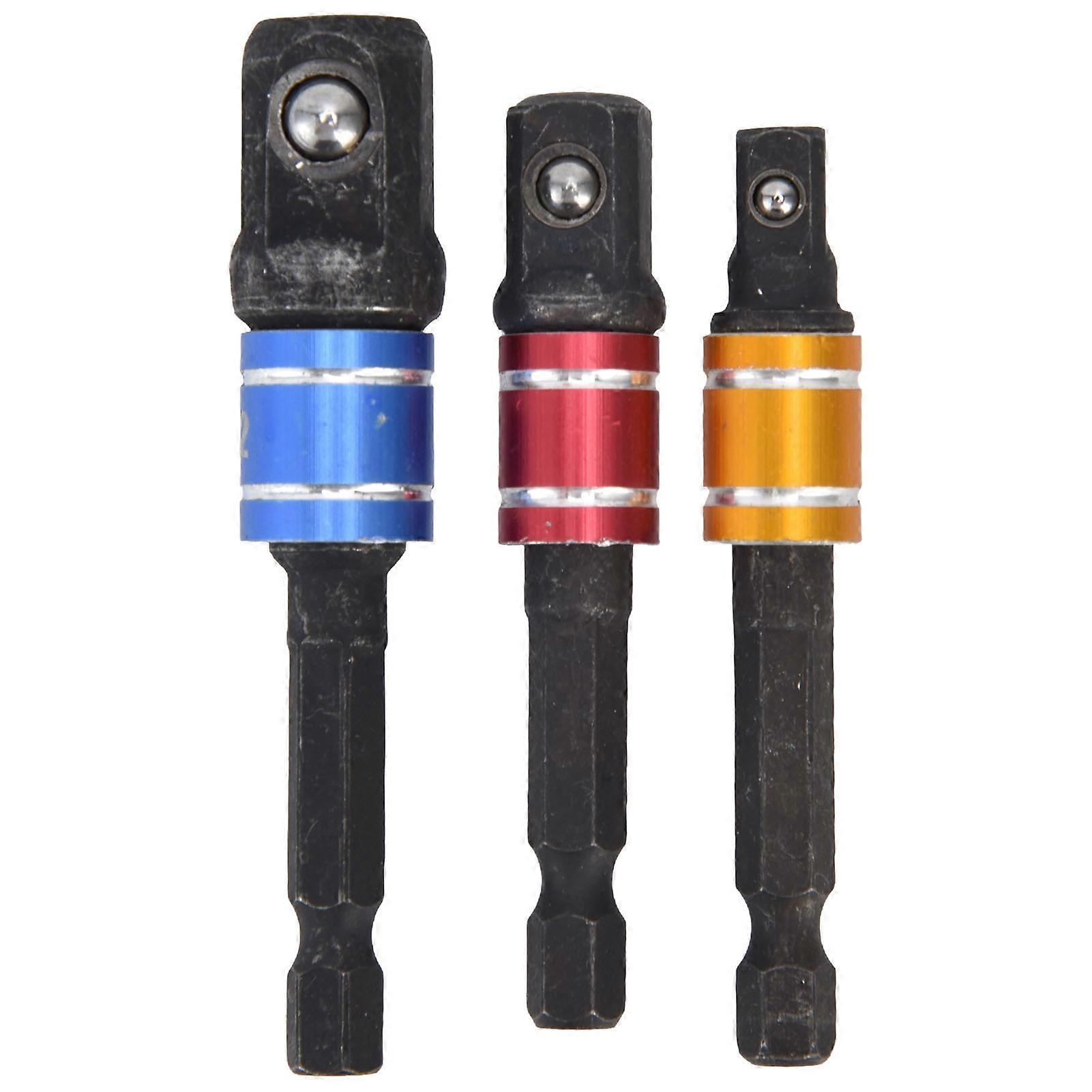 Socket Adapter 1/4in Hex Shank Square Head Extension Bit Tool Set Kit for Screwdriver