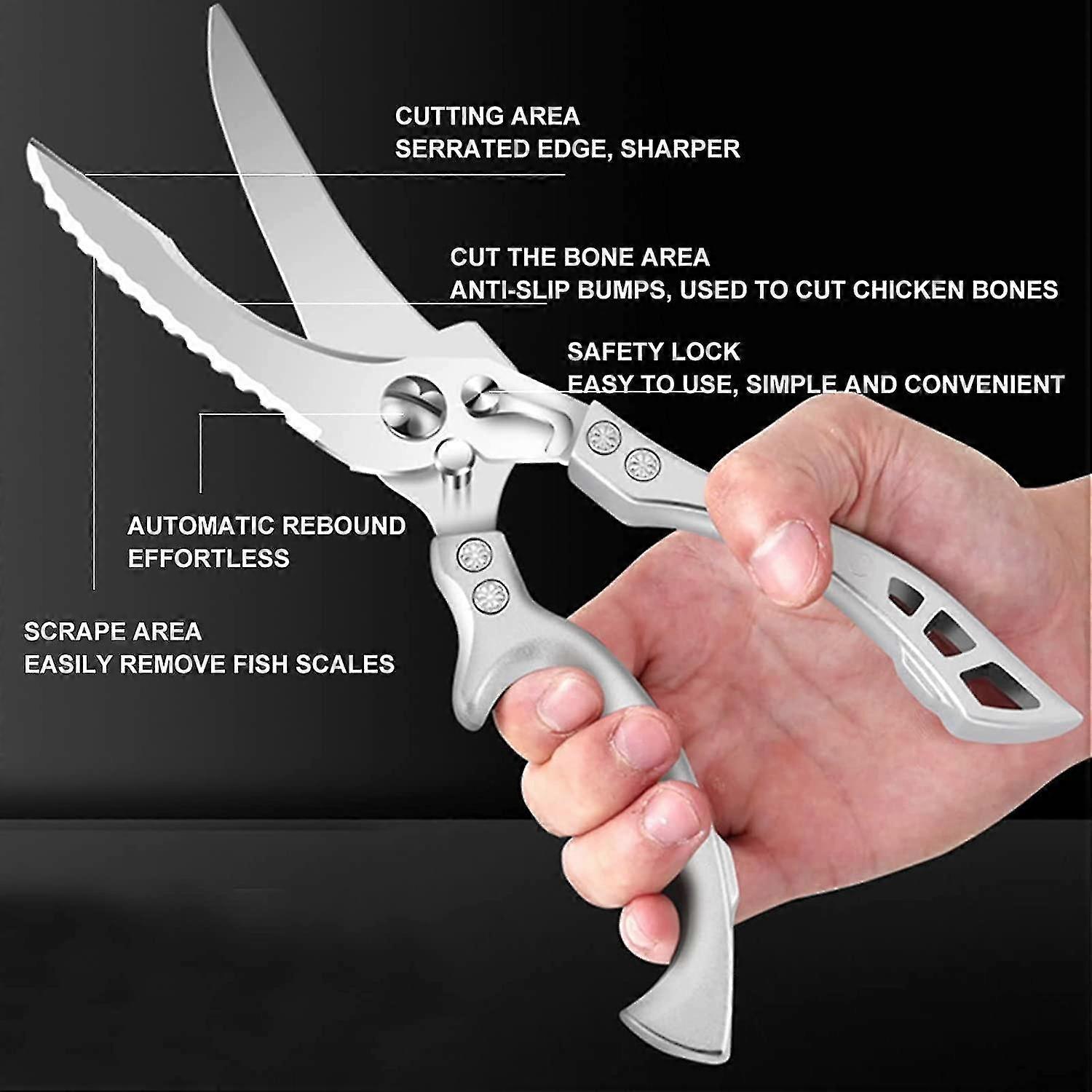 Sharp Kitchen Scissors , Multifunctional Professional Chicken Bone Shears, Dishwasher Safe Poultry Shears, For Bbq Fish, Vegetables