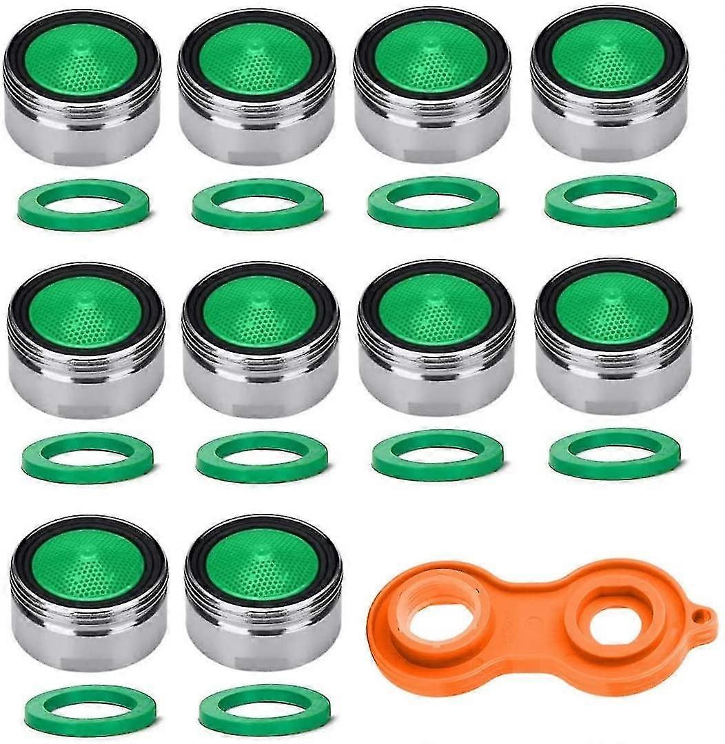 Set Of 10 M24 Aerators For Tap With Abs Filter, 1 Key, 10 Tap Pads