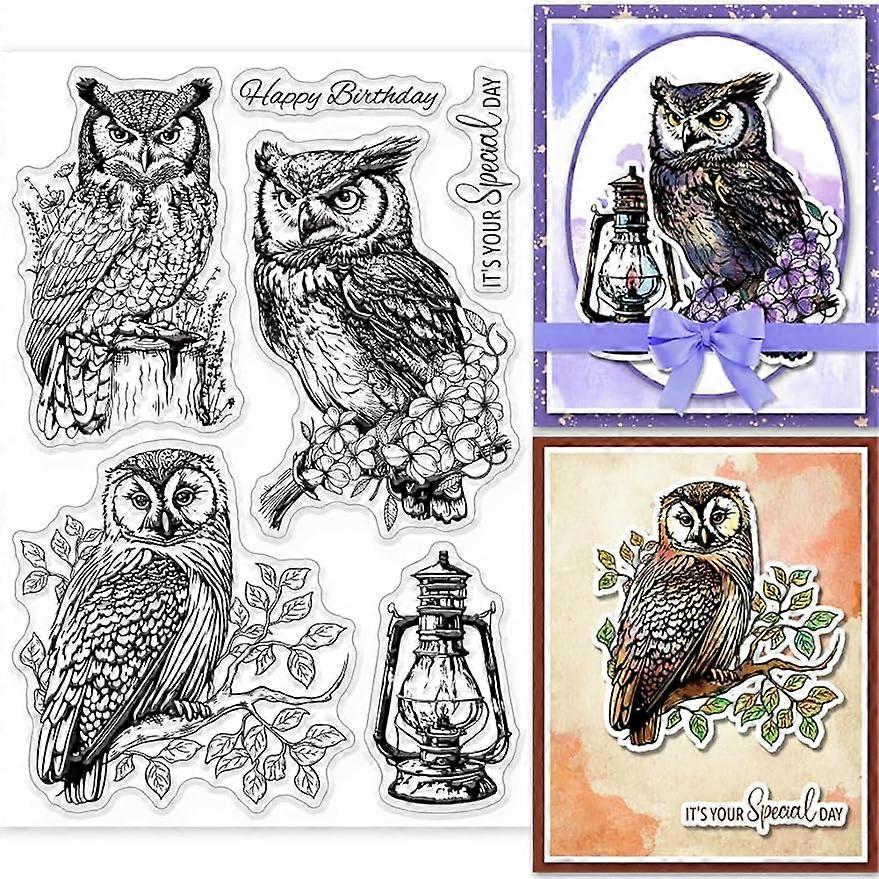 1Sheet Owl Silicone Clear Stamp Seals
