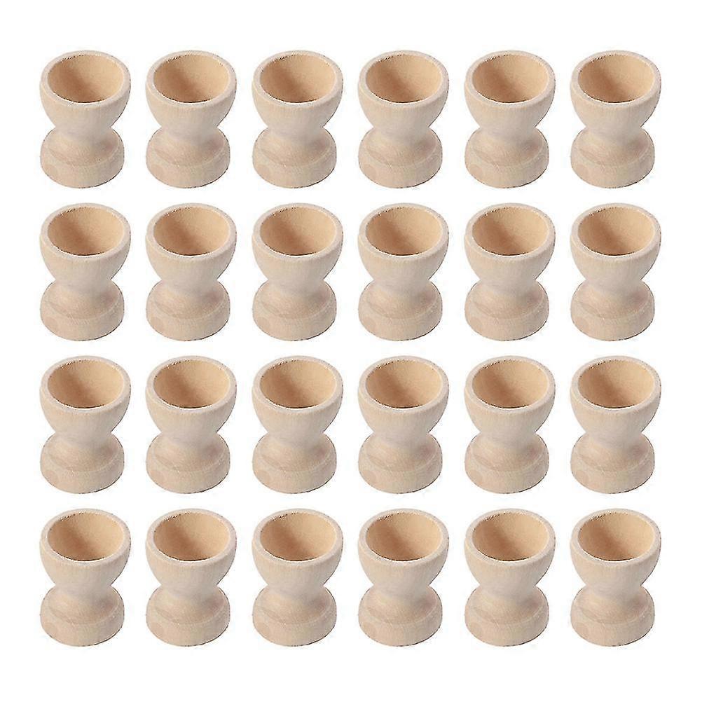 24pcs Wooden Egg Holders Egg Cups Egg Storage Holders Easter Egg Cups For Home