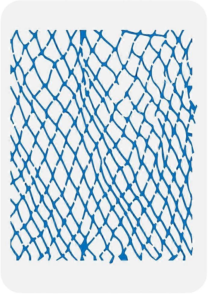 Fishing Net Painting Stencil 8.3x11.7inch Reusable Fishing Net Pattern Stencil Template Net Pattern Summer Theme Stencil for Painting on Wall Wood Can