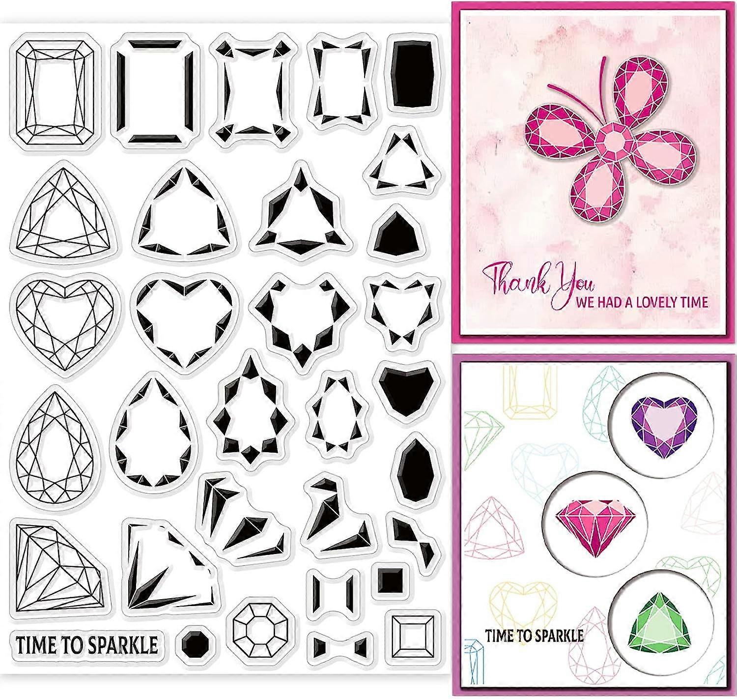 1sheet Layering Gemstone Clear Stamps for DIY Scrapbooking Layered Gems Silicone Clear Stamp Seals