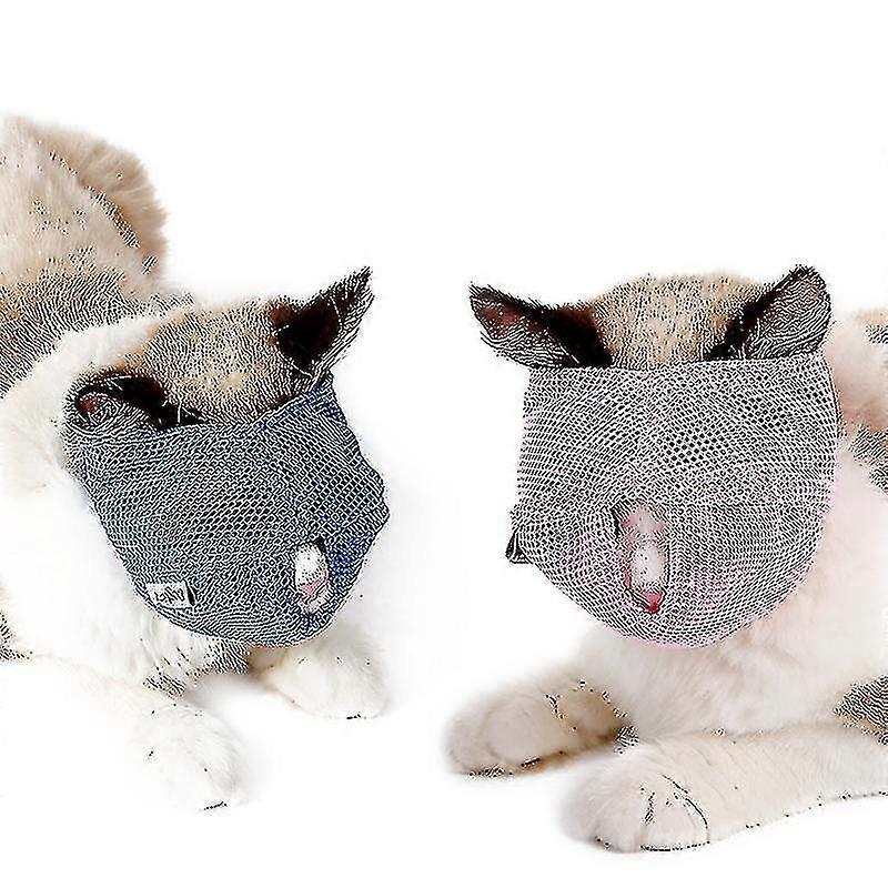 Multifunctional Anti-bite Cat Muzzle Breathable Pet Mesh Muzzle Prevent Cats From Biting And Chewing