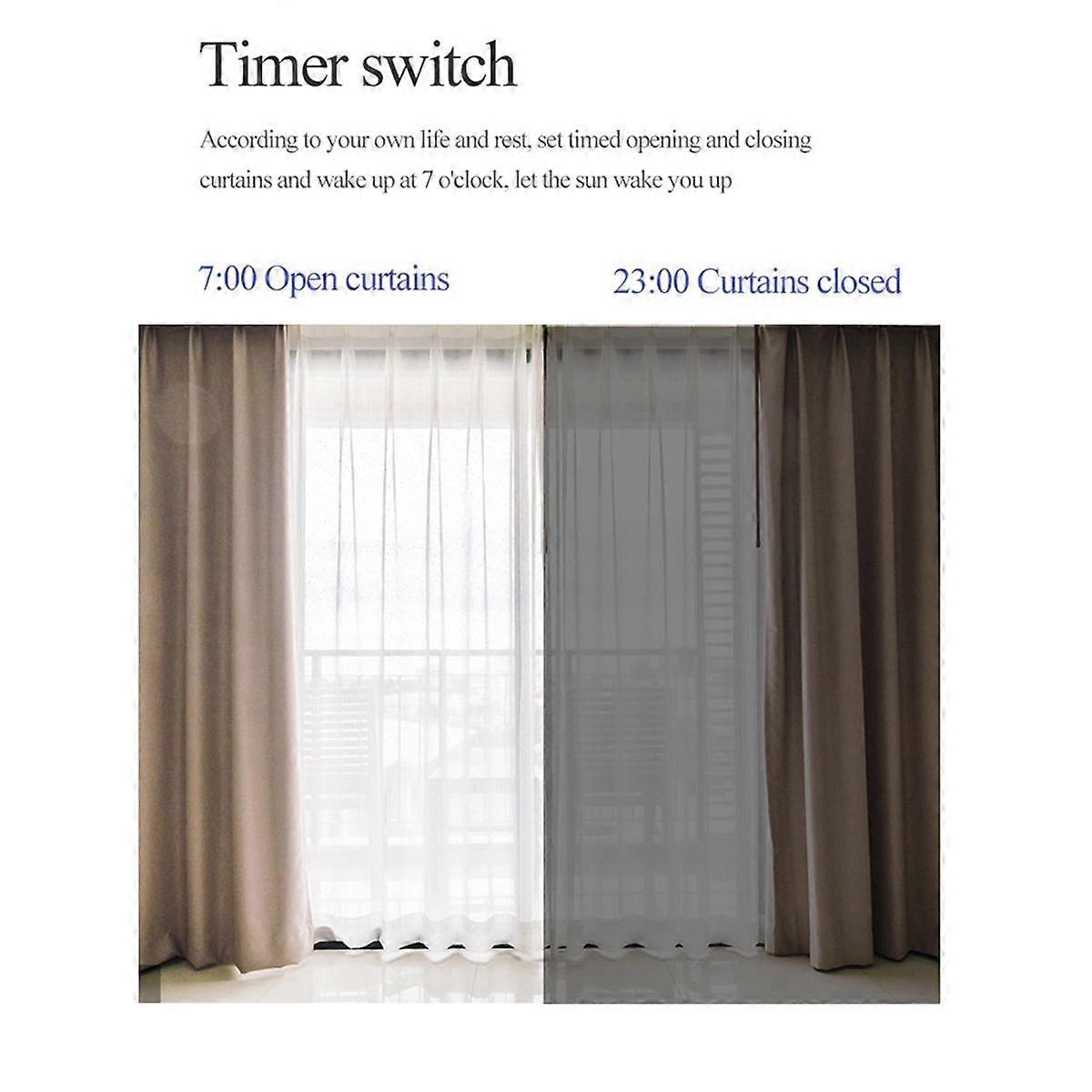 2PCS TUYA Smart Bluetooth Curtains Robot Roman Rod Track/T/U-Rail Tracks 3-in-1 Automatic Curtain Opener Curtain Remote