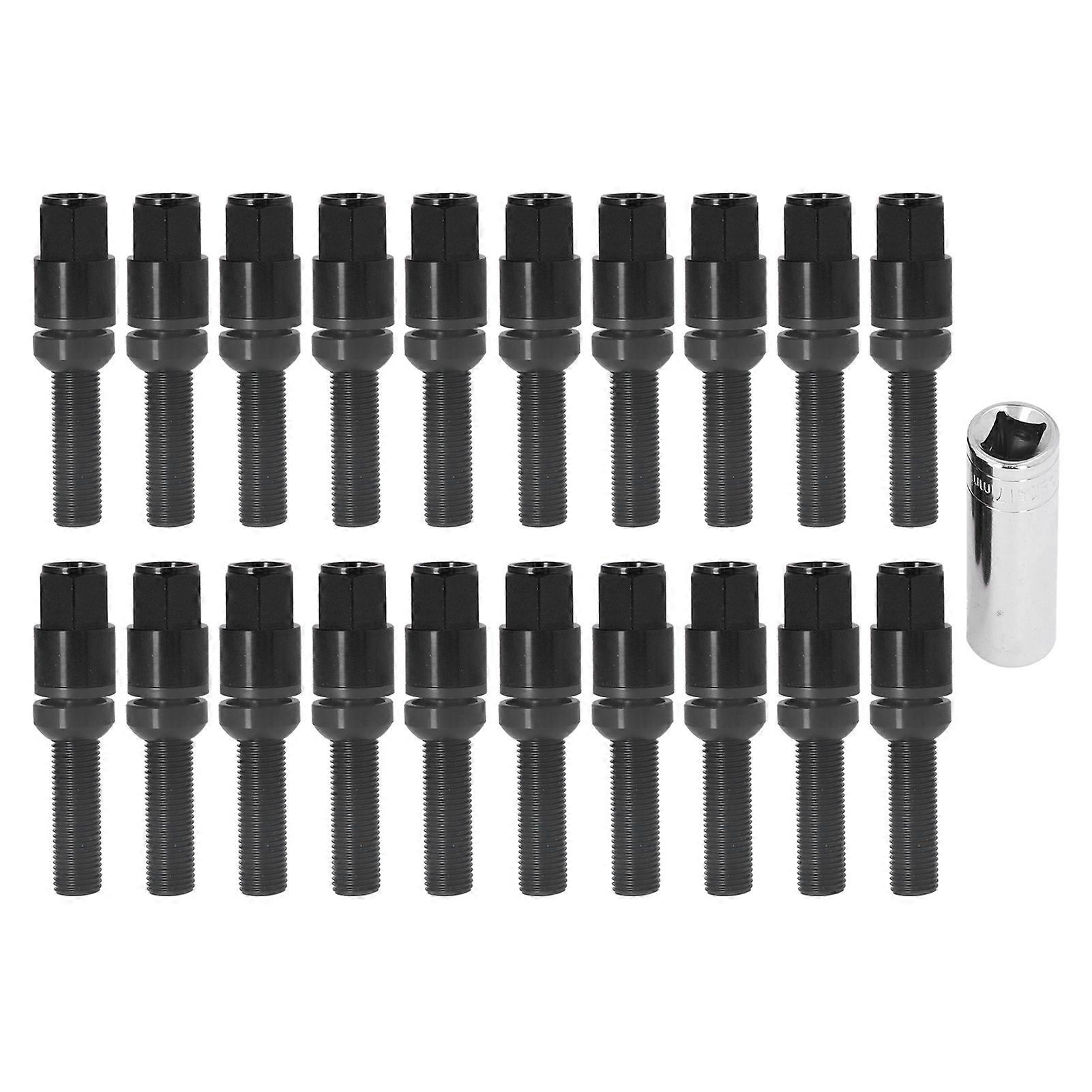 M14x1.5 κώνος καθισμάτων 45mm κοχλιών μπουλονιών 45mm στέλεχος 17mm εξαγωνικά εξαρτήματα ροδών καθολικά για το αυτοκίνητο μαύρο