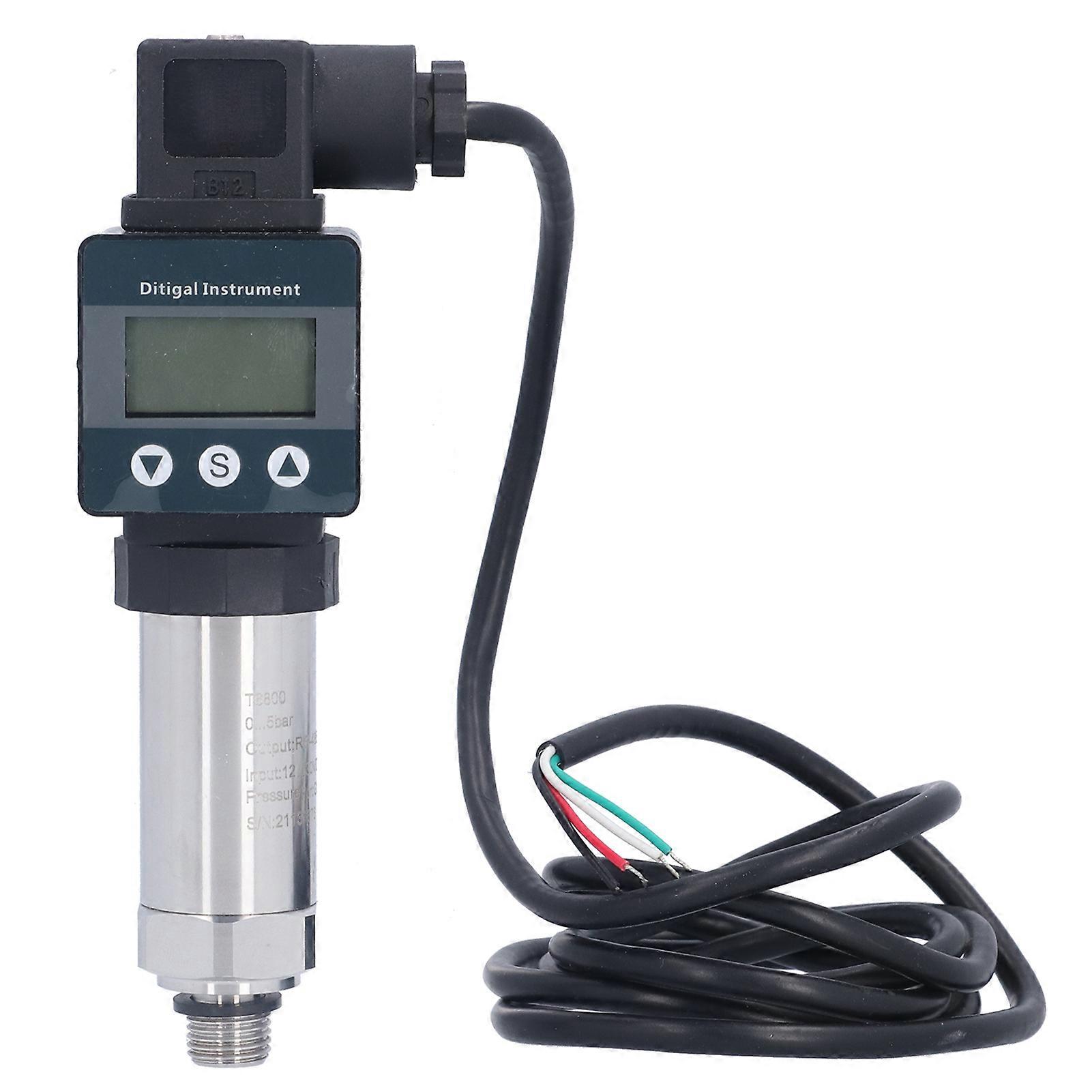 LEFOO 0~5bar LCD Pressure Transducer Hydraulic Gas Water Oil Fuel RS485 Output Digital Display Sensor G1/4 T6800 NO.9092