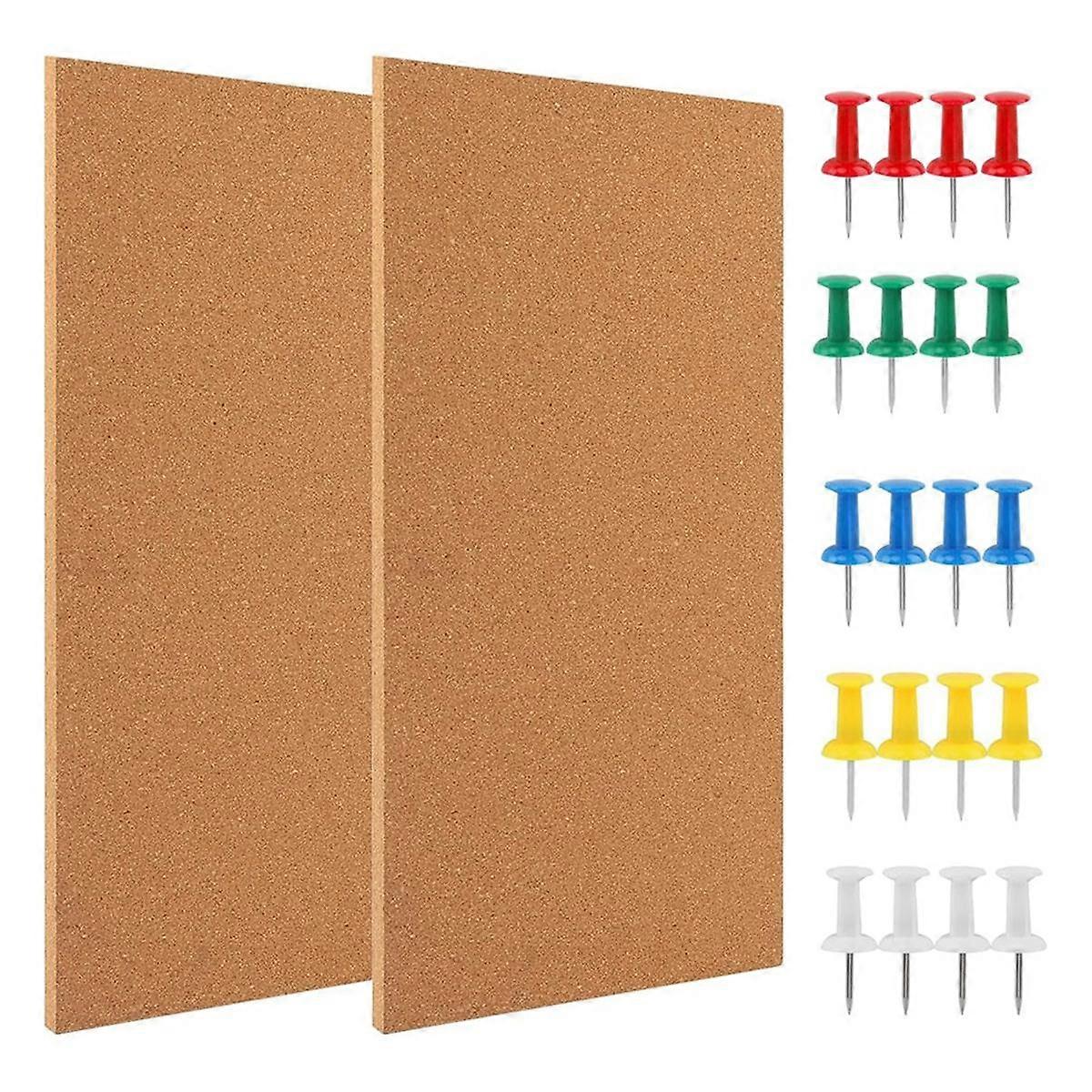 Cork Board Bulletin Board, Small Rectangular Pin Board for Wall, Self-Adhesive Cork Board for Office, School and Home