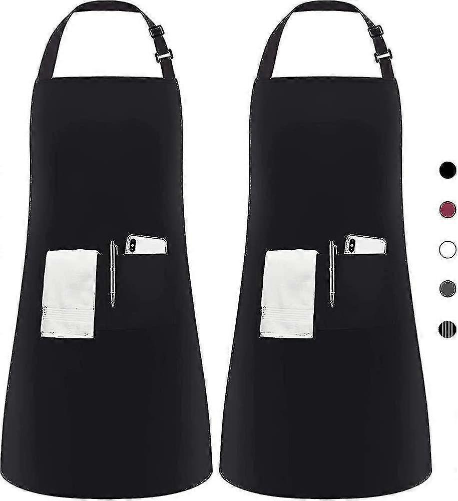 2 Pieces Adjustable Apron With 2 Pockets, Cooking Apron Kitchen Apron Gift