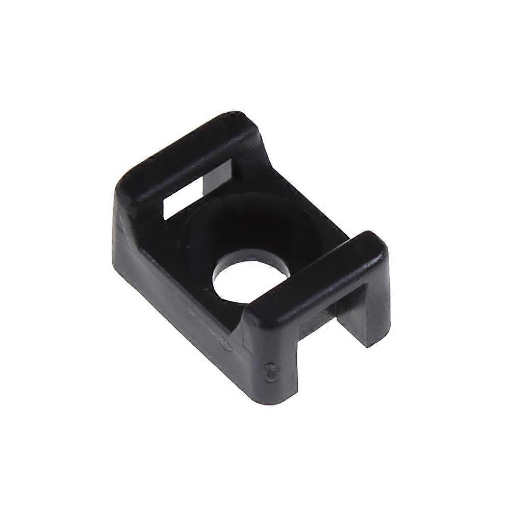 100PCs 46mm Cable Tie Mount Wire Buddle Saddle Type Plastic Holder White Black
