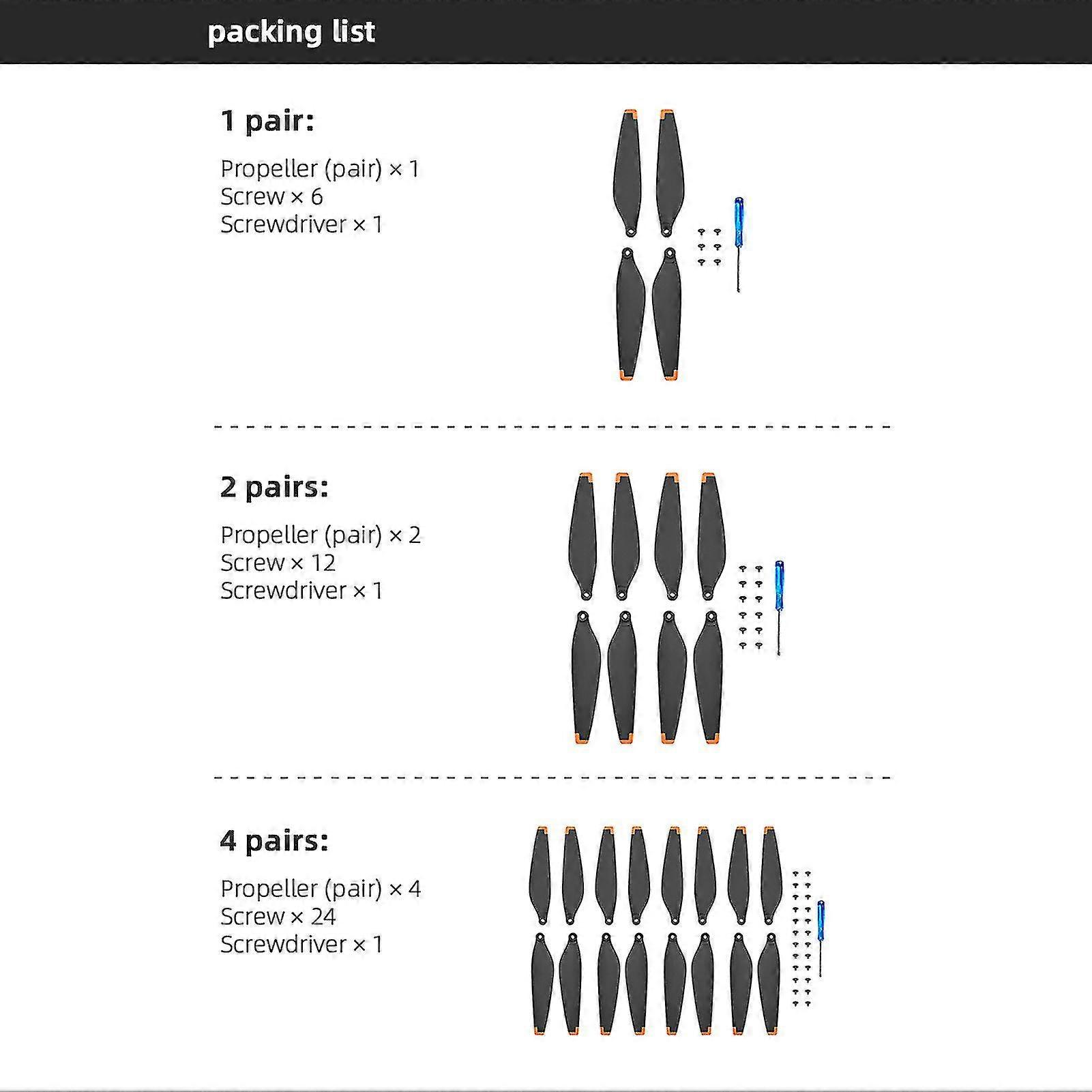 16pcs Propellers Replacement For Dji Mini 3 Pro Remote Control Drone Accessories