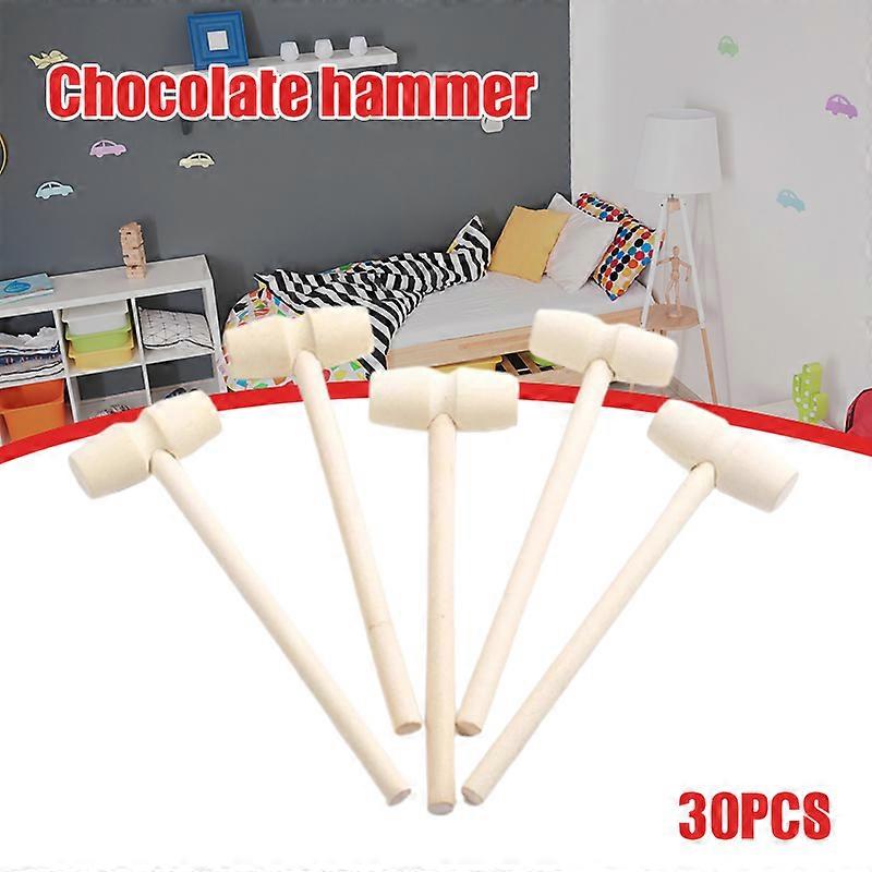 30 Pcs Wooden Hammers for Chocolate Mini Breakable Heart Hammer Wood Mallet for Chocolate Smooth