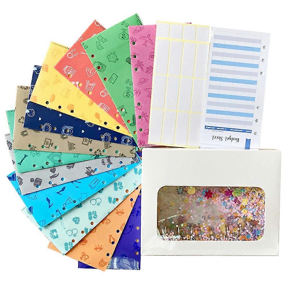 26 Pieces A6 Budget Envelope Planners with 12Pcs Binder Pockets 12 Budget Expense Sheets and 2 Lett