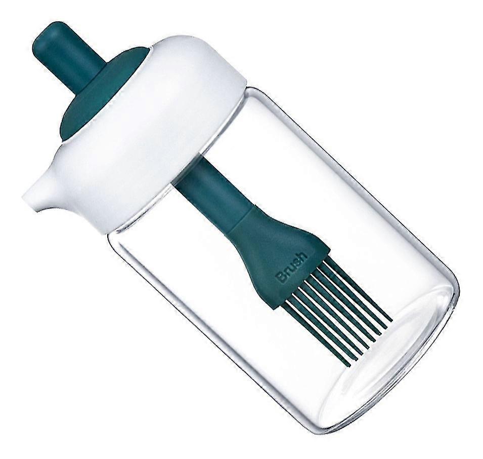 Yaju Press Oil Control Two-in-one Brush Oil Bottle, Barbecue Brush, Household Multi-function Press And Dip One-piece Glass Oil Pot (1pcs)