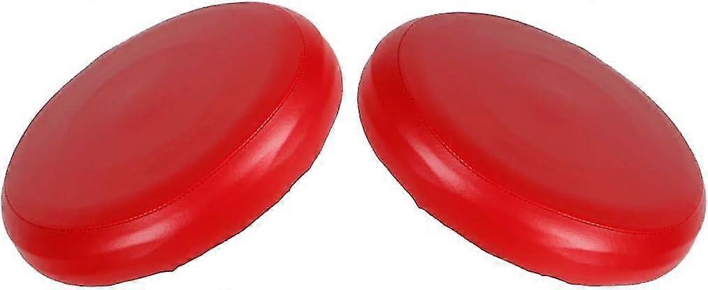 2x Padded Round Bar Stool Cover Cushion With Elastic Fabric Round Seat Cushion For Stools - Red