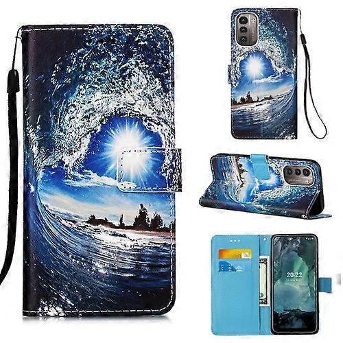 For Nokia G21 / G11 Colored Drawing Plain Weave Leather Phone Case