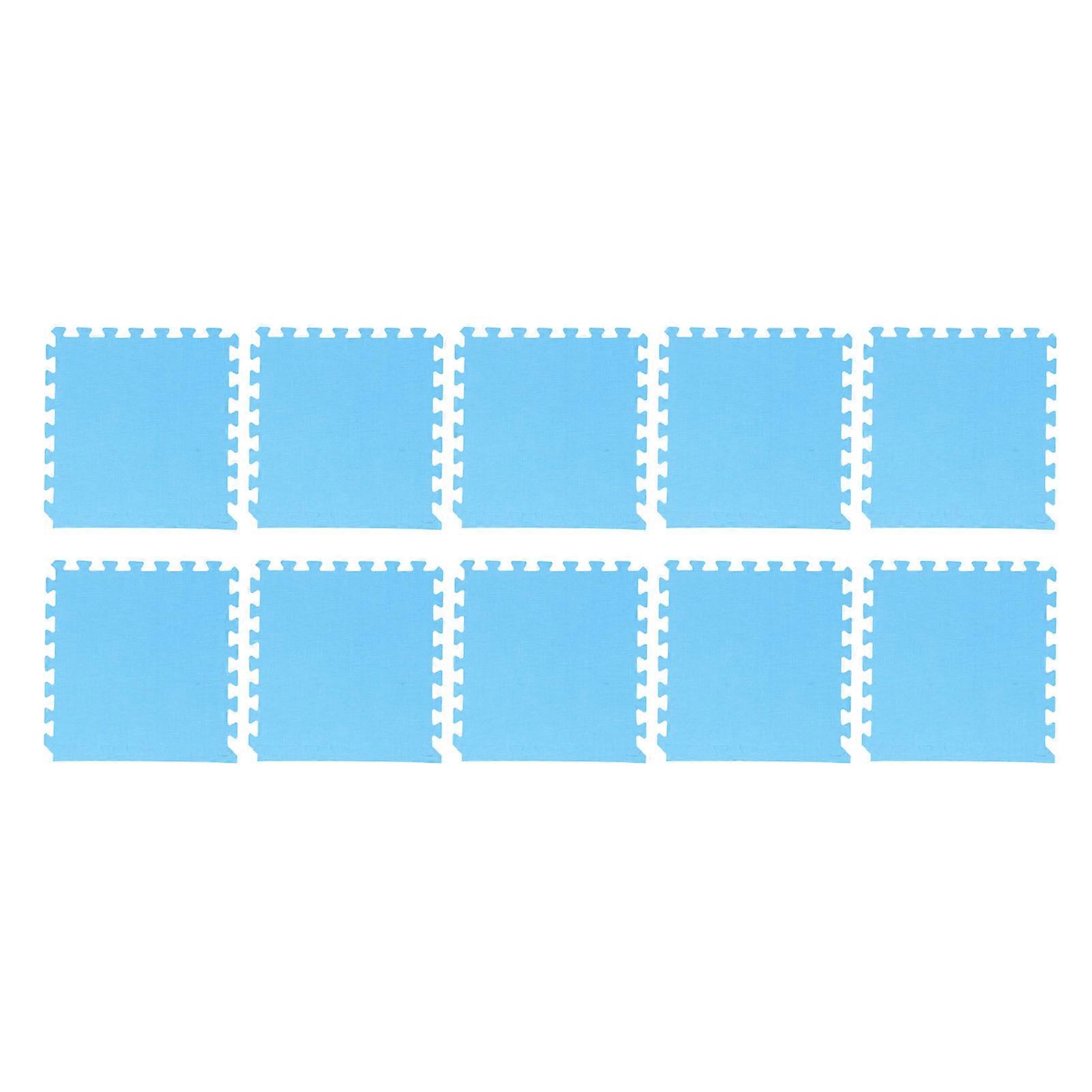 Cotton Linen Interlocking Mat Thicken Soundproofing Cuttable Patchwork Puzzle Foam Floor Mat for Home Bedroom Dark Blue