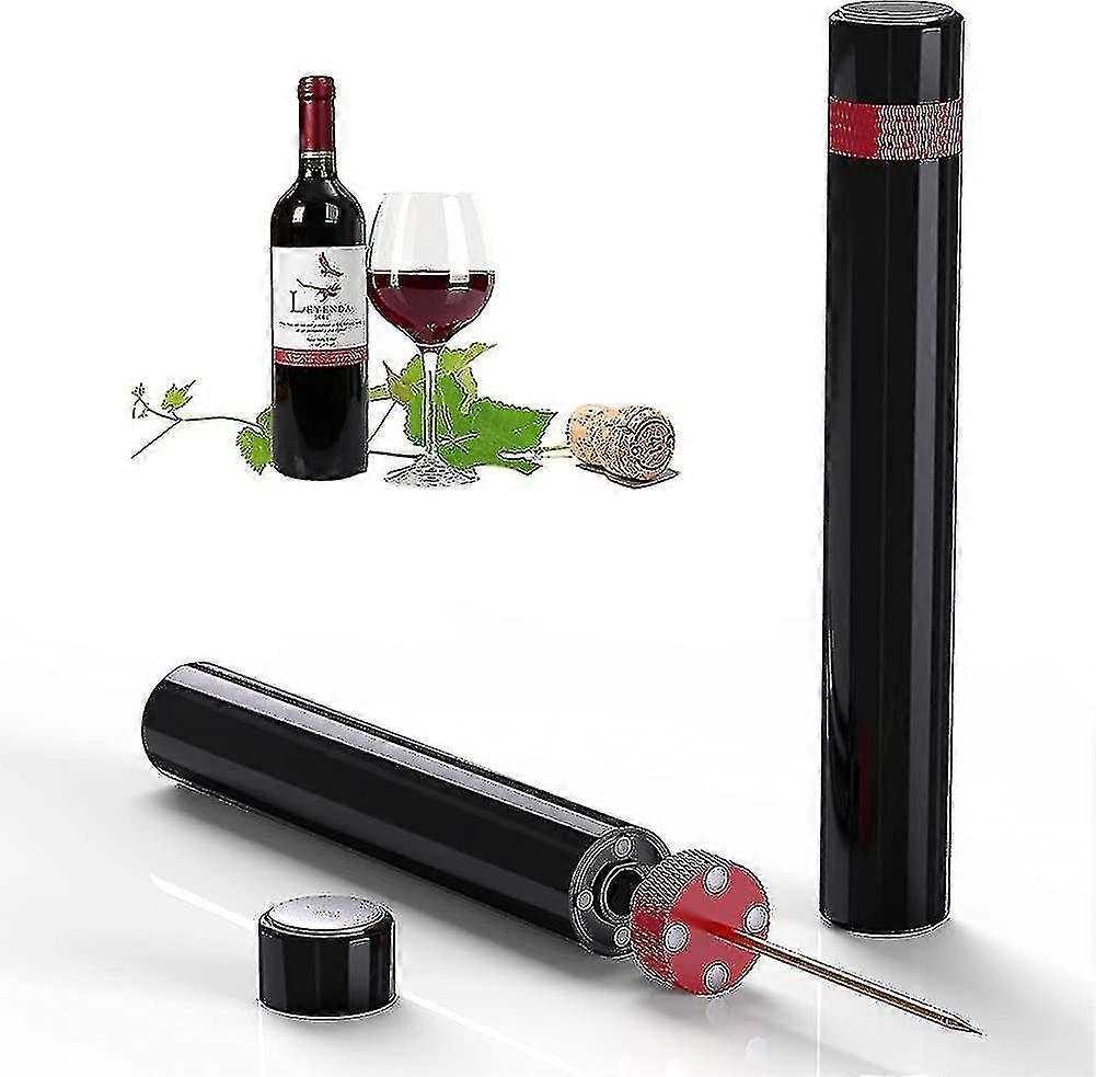 Corkscrew, Air Pressure Corkscrew 7s Cork Pops Out, Red Wine Bottle Opener Tools Portable Bottle Opener Wine Accessory Professional Bottle Pump (black