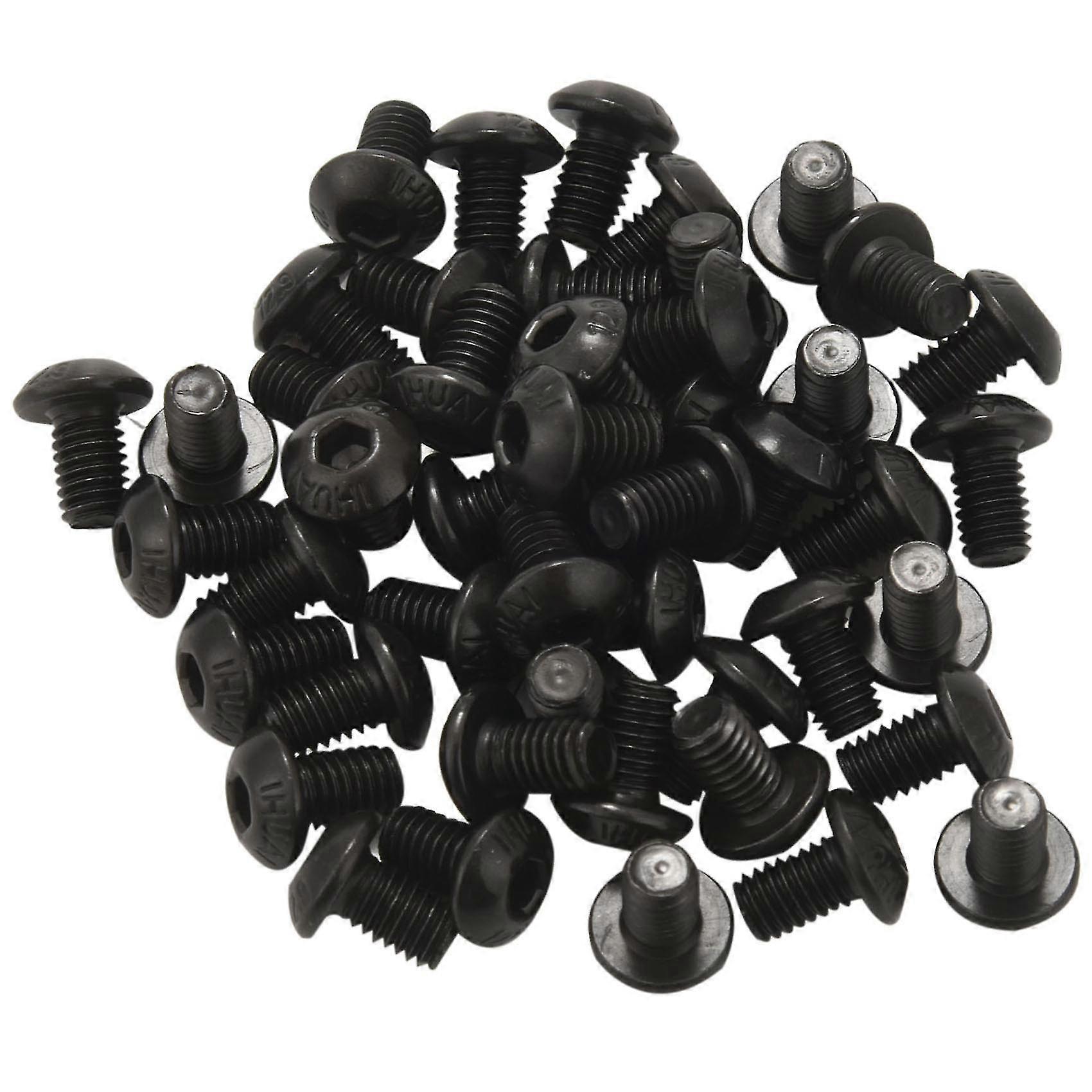 M5x8mm Button Head Hex Socket Cap Screw Bolt Black 50 Pcs