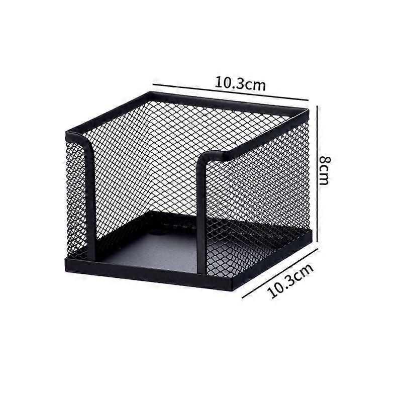 Table Metal Mesh Collection Square Note Paper Holder Desktop Accessory (Black)
