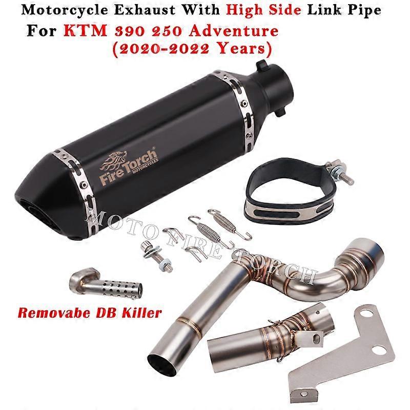 Motorcycle Exhaust Escape System Modified Muffler And High Side Delete Catalyst Link Pipe For KTM 390 250 Adventure 2020 - 2022