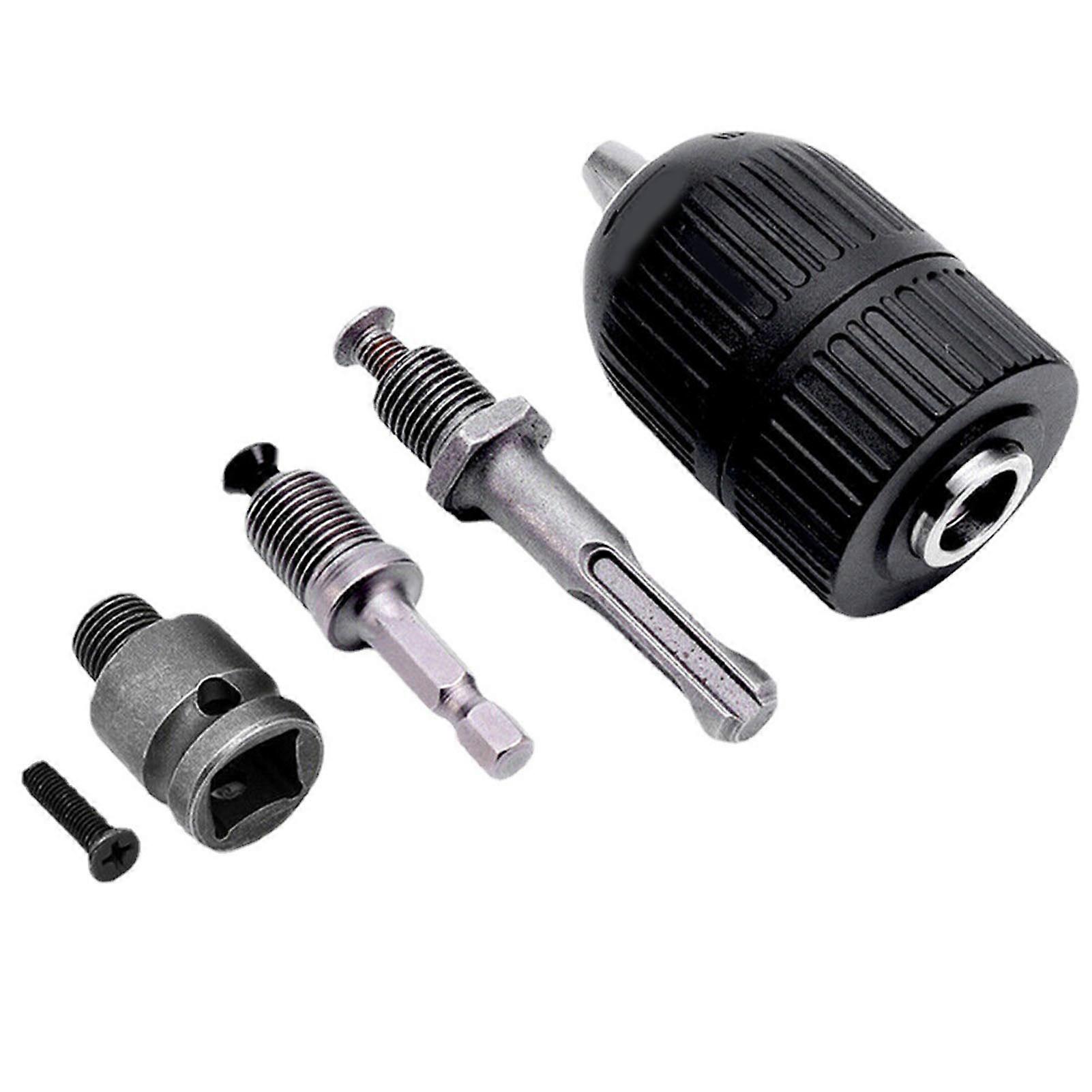 Keyless Drill Chuck 3 Jaw 1/2in Square to 1/4in Hex 2?13mm Clamping Range Adapter