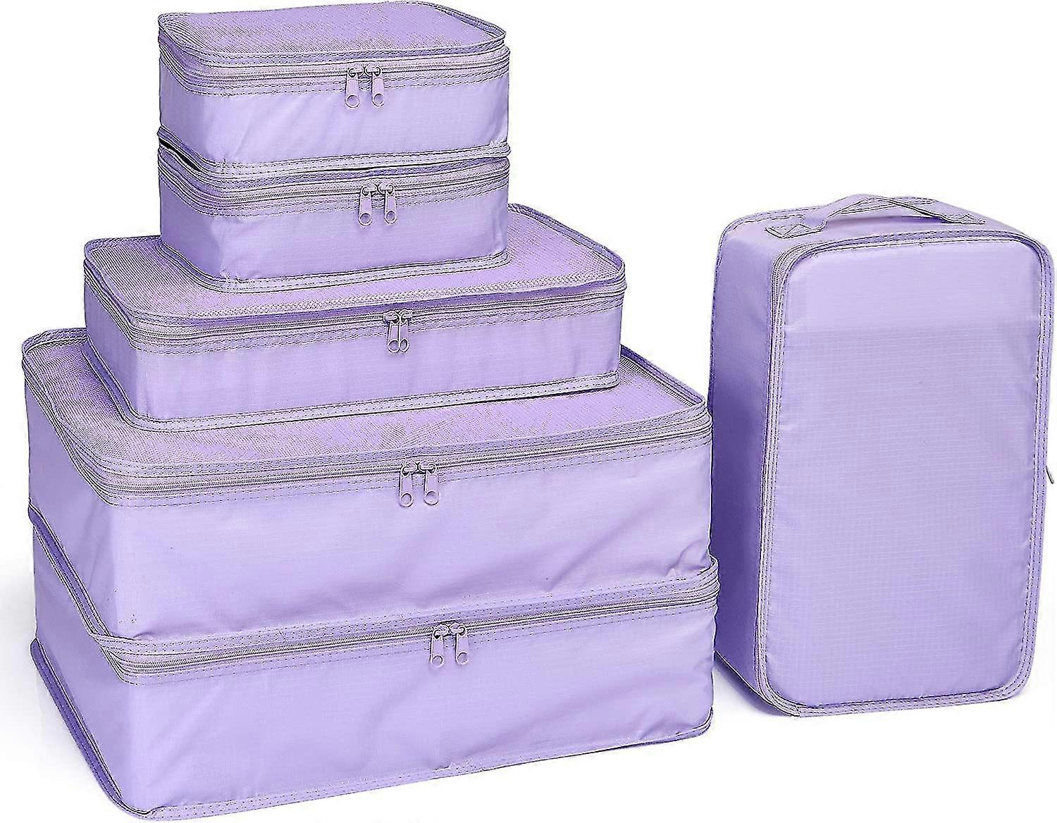 6 set - packing travel organizer (lavender)