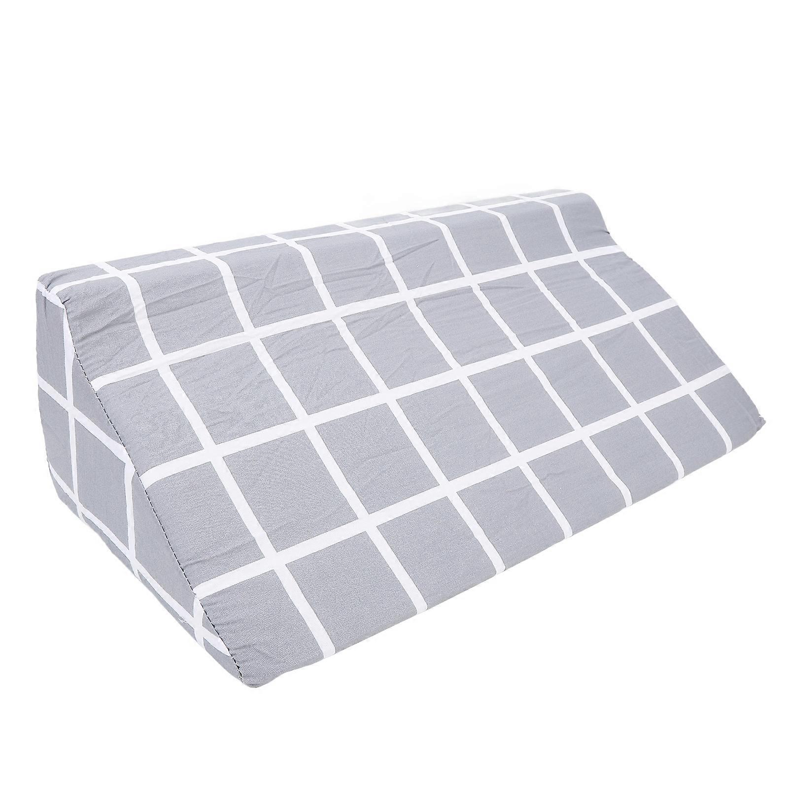 Wedge Pillow Triangle Shaped Concealed Zipper Foam Padding Wedges Body Positioner for Elder Pregnant Women Grey Plaid
