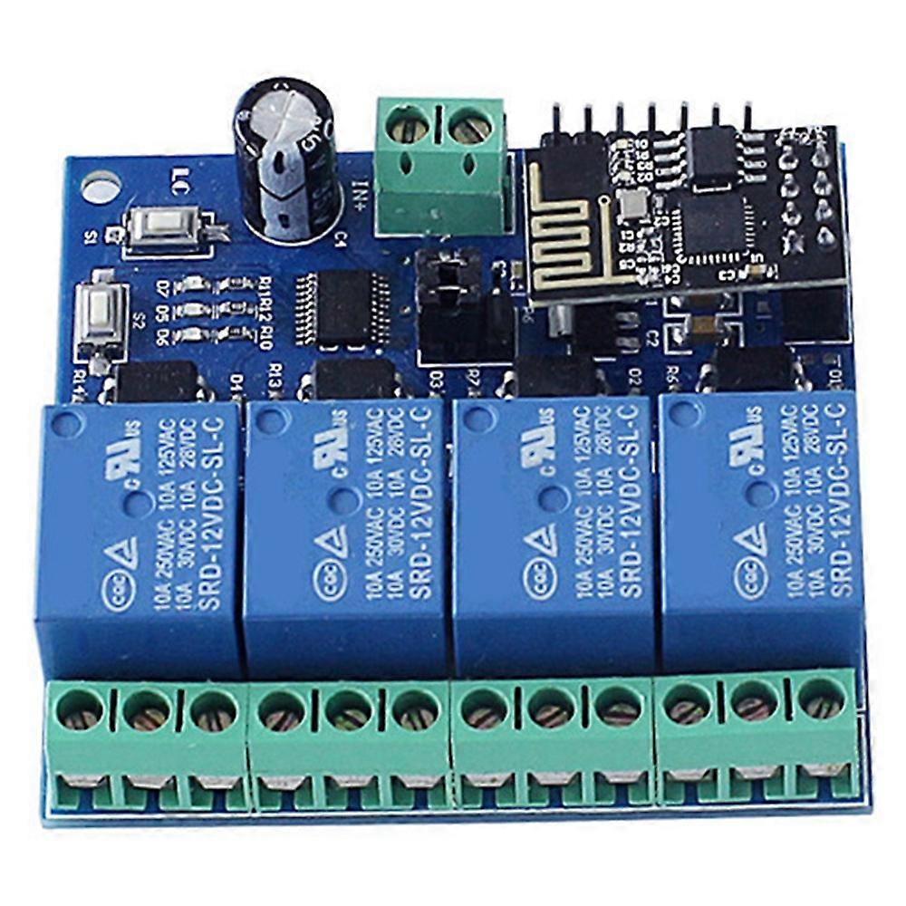 DC 12V ESP8266 ESP-01 4-Channel Relay Module WiFi Module for IoT Mobile Phone APP Controller WiFi R
