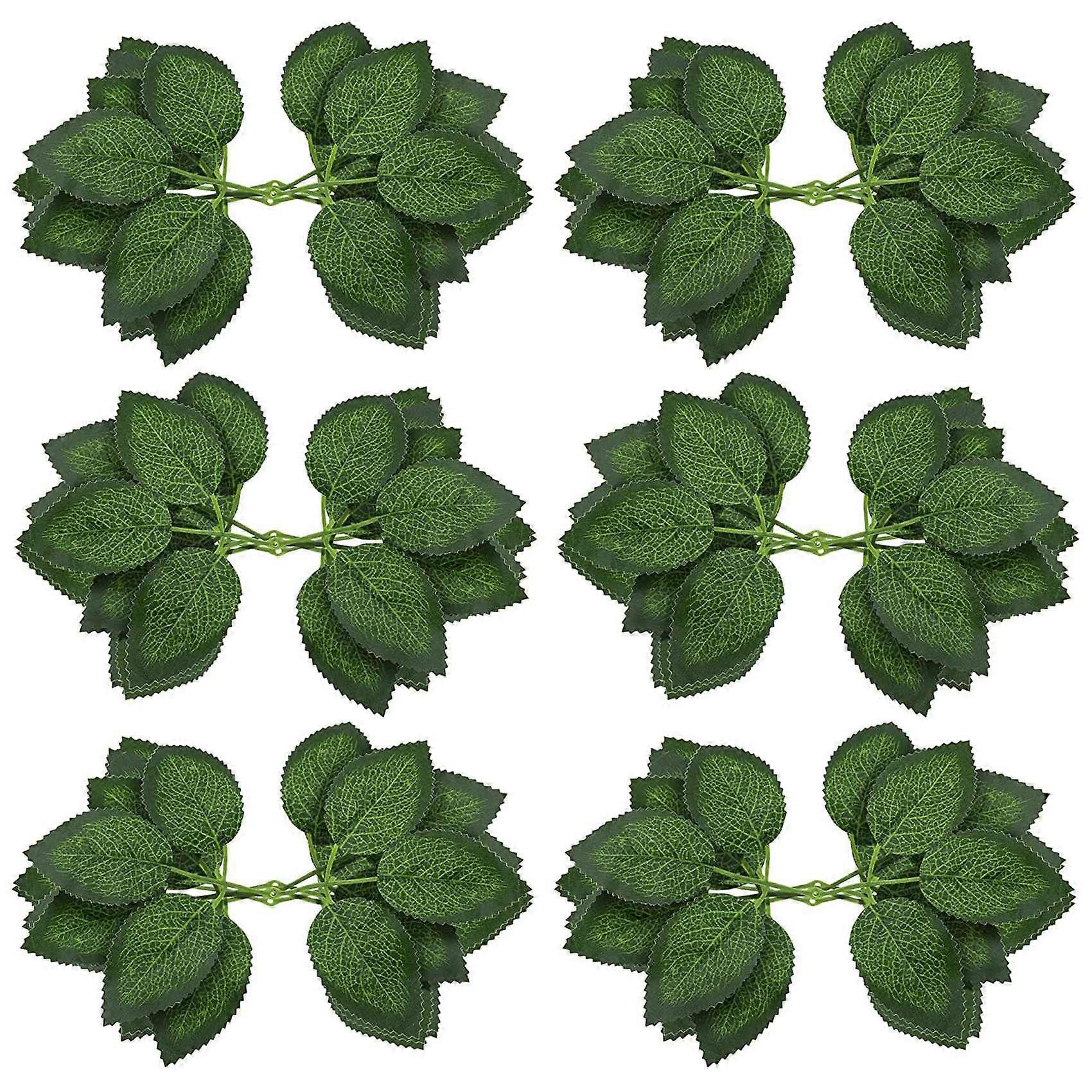 Artificial Leaves for Roses Decorations - 36 Silk Green Roses Flowers Leaf with Realistic Vines Fl
