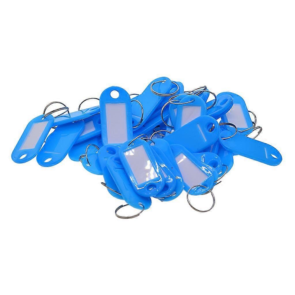 50pcs Removable Waterproof Key Tags ID Name Card Tags Mark Labels blue