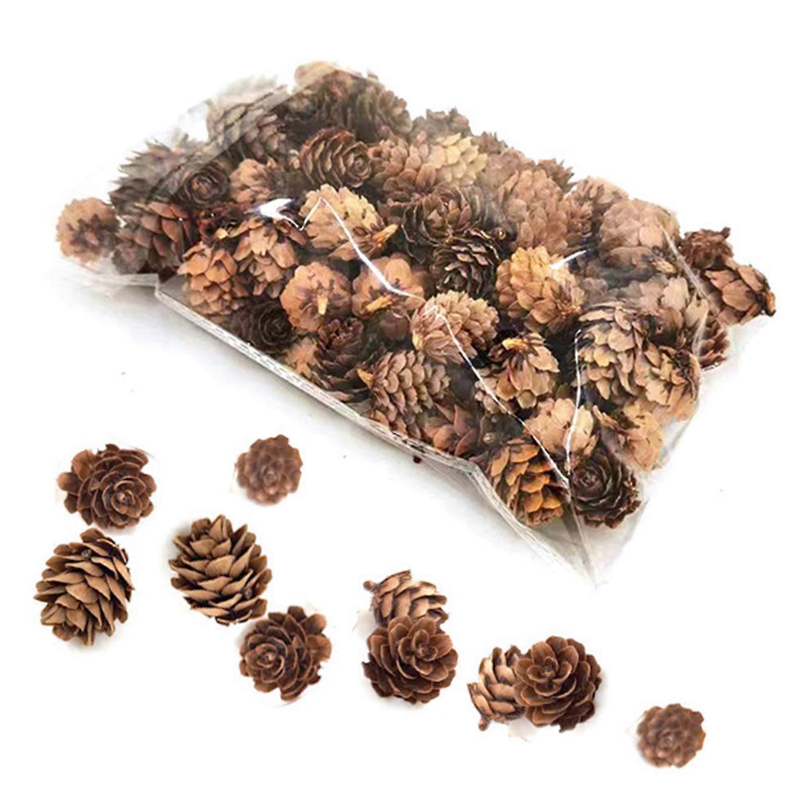 20pcs Christmas Natural Pine Cones Natural Decorative Diy Simulation Pinecone For Diy Crafts Home Decoration