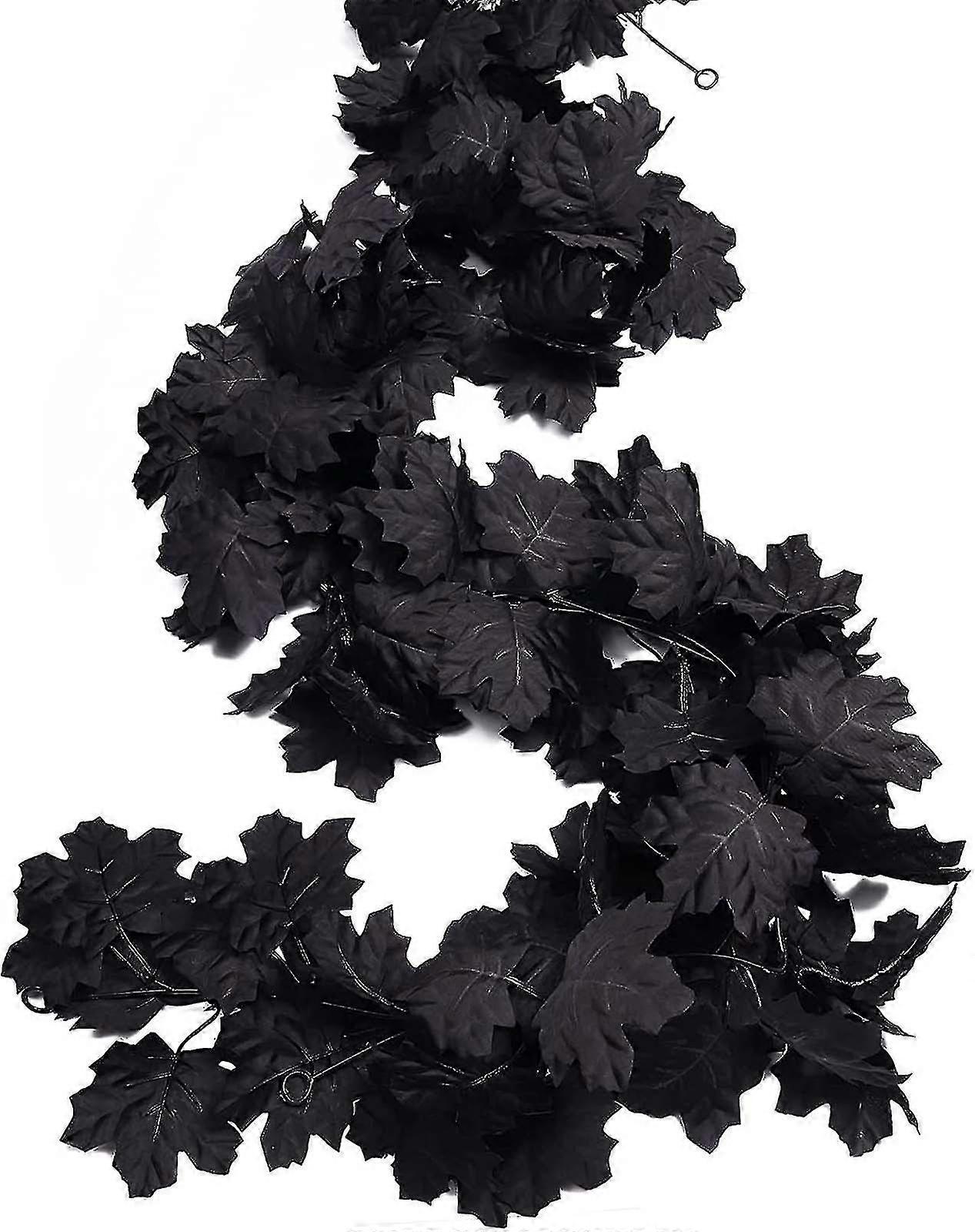 Home Interior Wall Hanging Black Simulation Maple Leaf Halloween Decoration