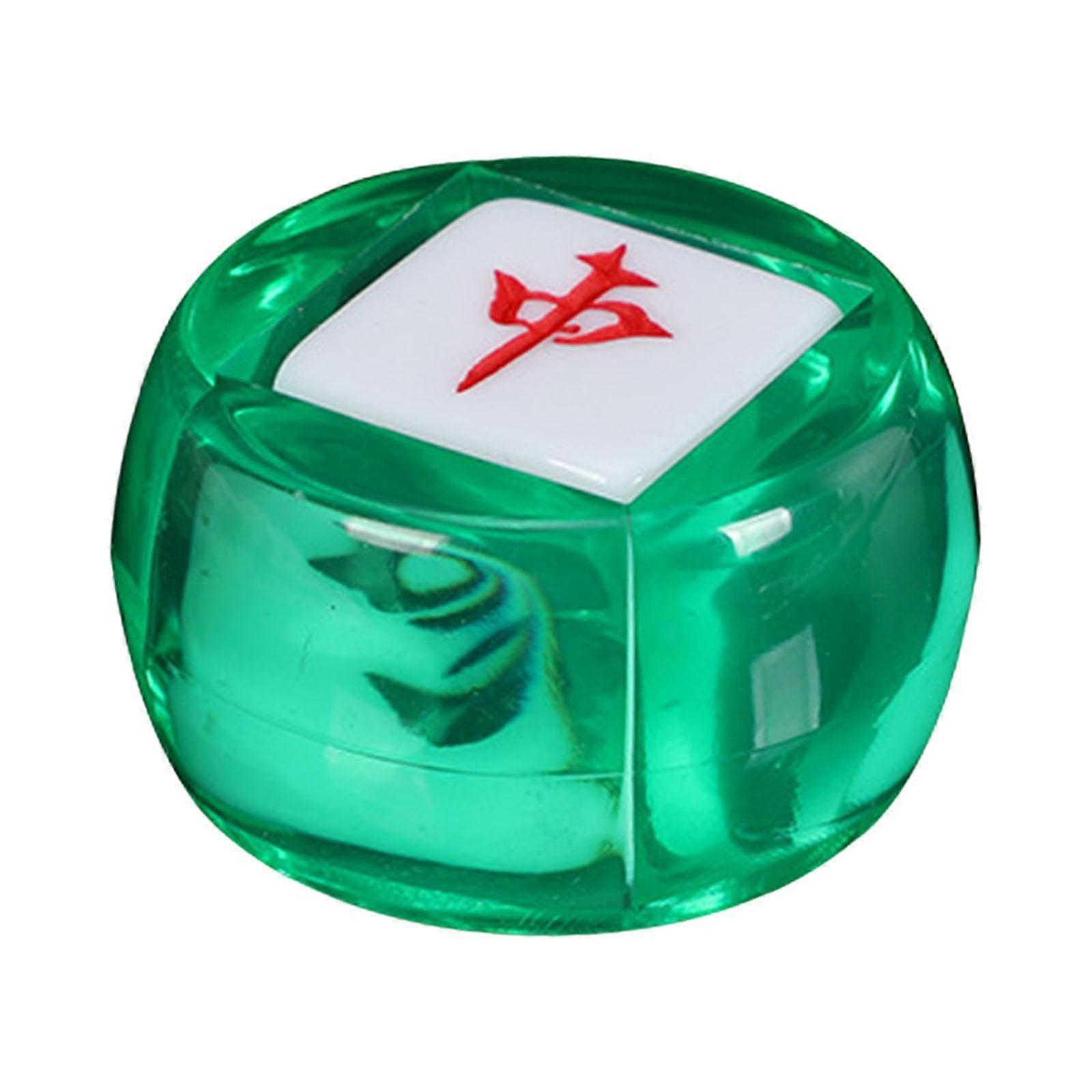 Chinese Mahjong Dice Board Game Supplies Acrylic Multi Sided Game Dice clear green