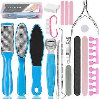 Pedicure Kit 20 In 1, Professional Pedicure Tools Set Stainless Steel Foot Files Callus Remover Foot Rasp Scrubber Dead Skin Remover Pedicure Spa Kits