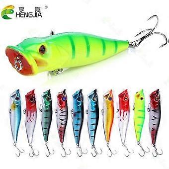 10 STÜCKE / Los 9 cm / 12 g Topwater Popper Angeln Köder Barsch Forelle Hard Bait Tackle Köder Köder Köder