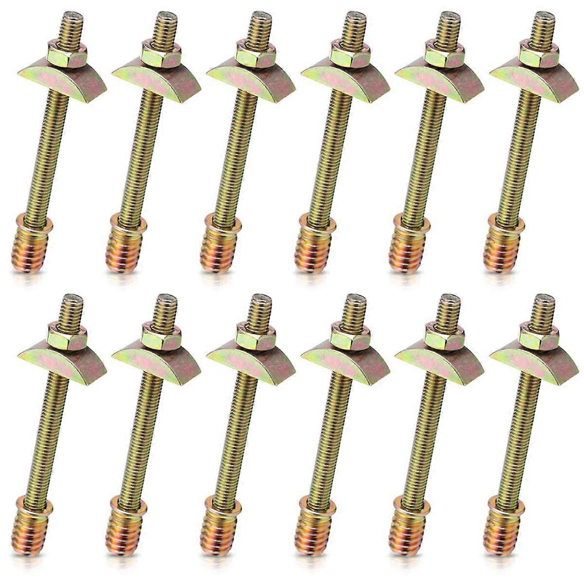12PCS Bed Frame Hardware Connector Kit M8x100 mm Panel Furniture Wardrobe FourI NOne Connectors F