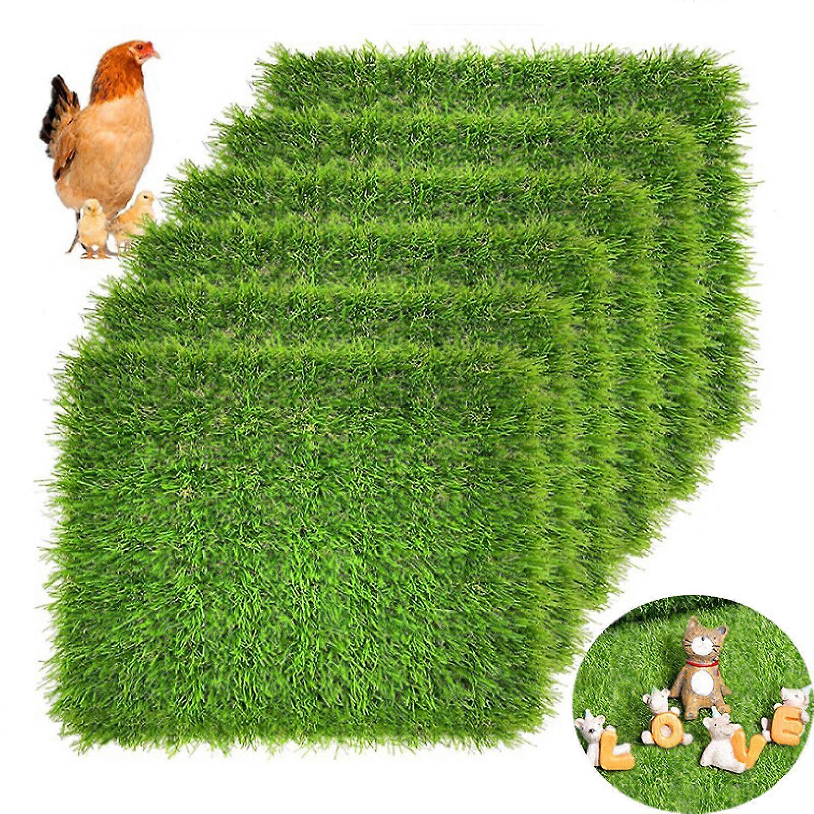 Chicken Nesting Pads Set, 12" x 12" Turf Squares Mat Nest Box Bedding for Chicken Coop Artificial Grass Indoor Outdoor DIY Decor -GSL