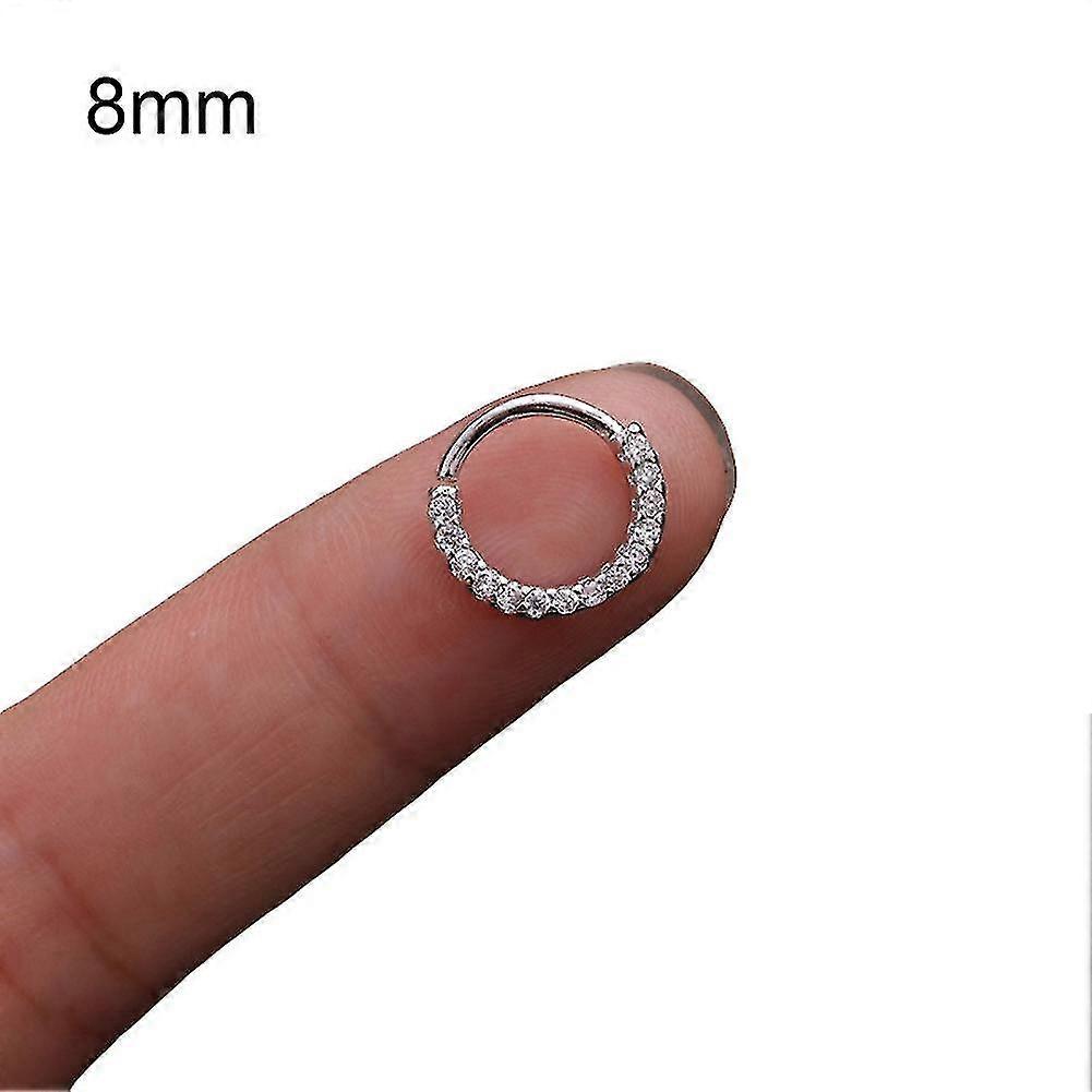 1PC المرأة مكعب زركونيا مطعمة طوق الأنف خاتم ضخم القرط ثقب المجوهرات