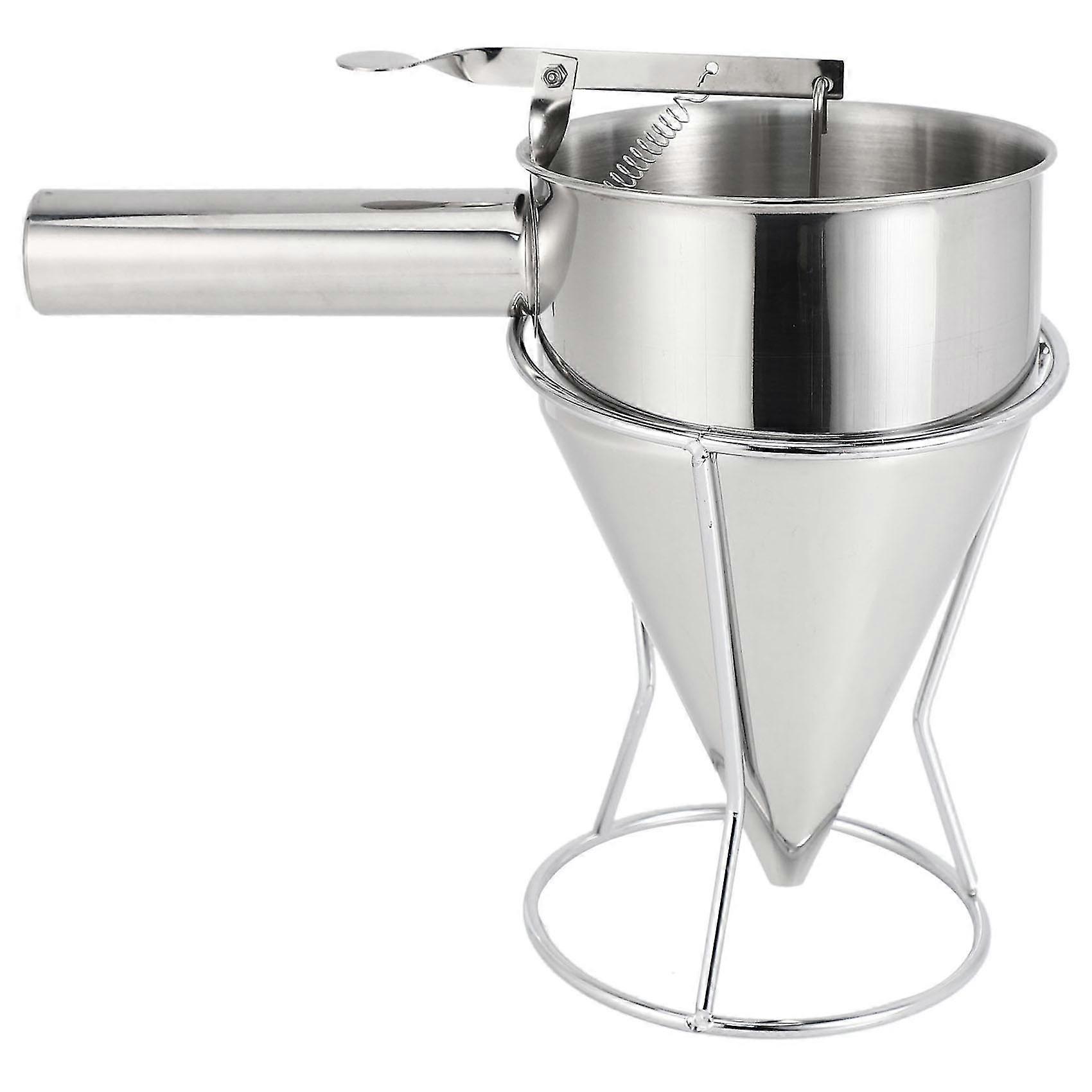 Stainless Steel Piston Funnel With Support For Sauce Cream Dosing Funnel For Sauce