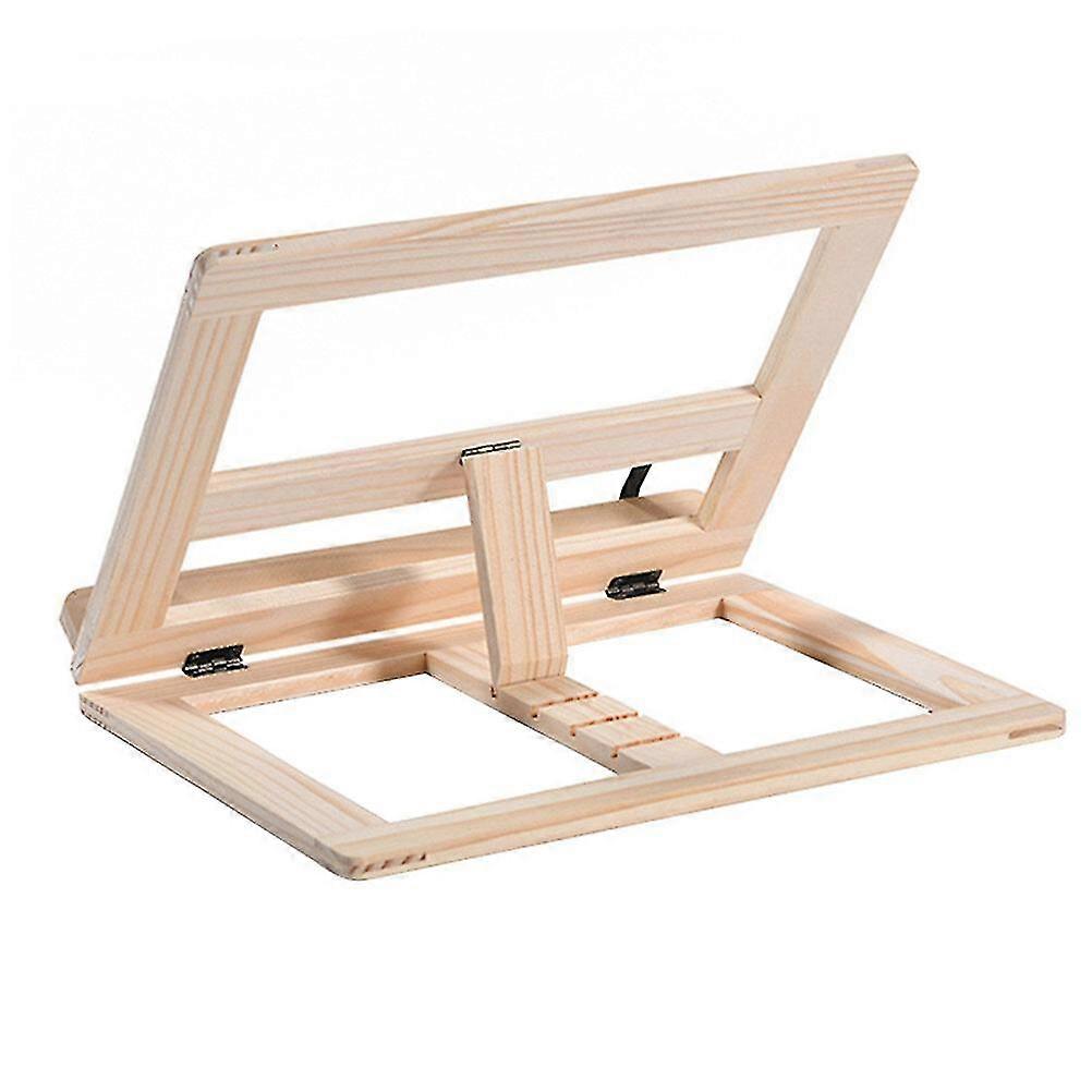 1pc Student Reading Rack Wooden Reading Holder Desktop Book Stand (wood Color)