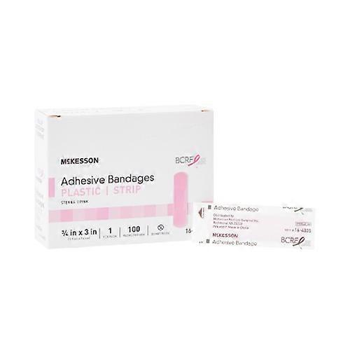 McKesson Pink Adhesive Strip 3/4 x 3 Inch ,Box Of 100
