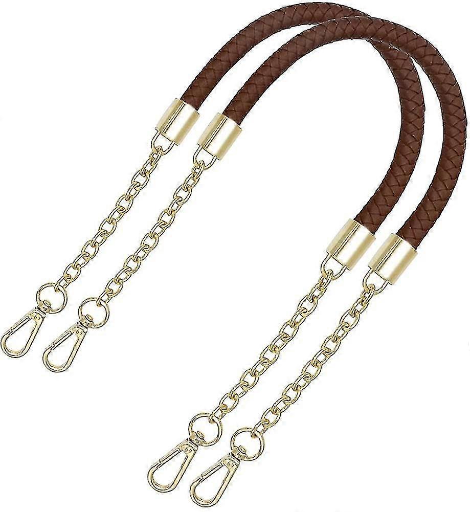 2 Pieces Bag Strap Shoulder Strap Replacement Pu Bag Handle Braided Handbag