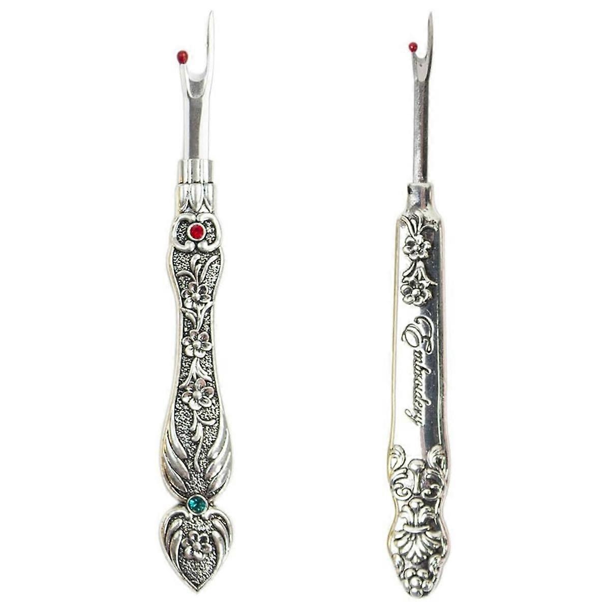 Vintage Seam Rippers Seam Rippers for Sewing Crafting Removing Hems and Seams (2Pcs Silver)