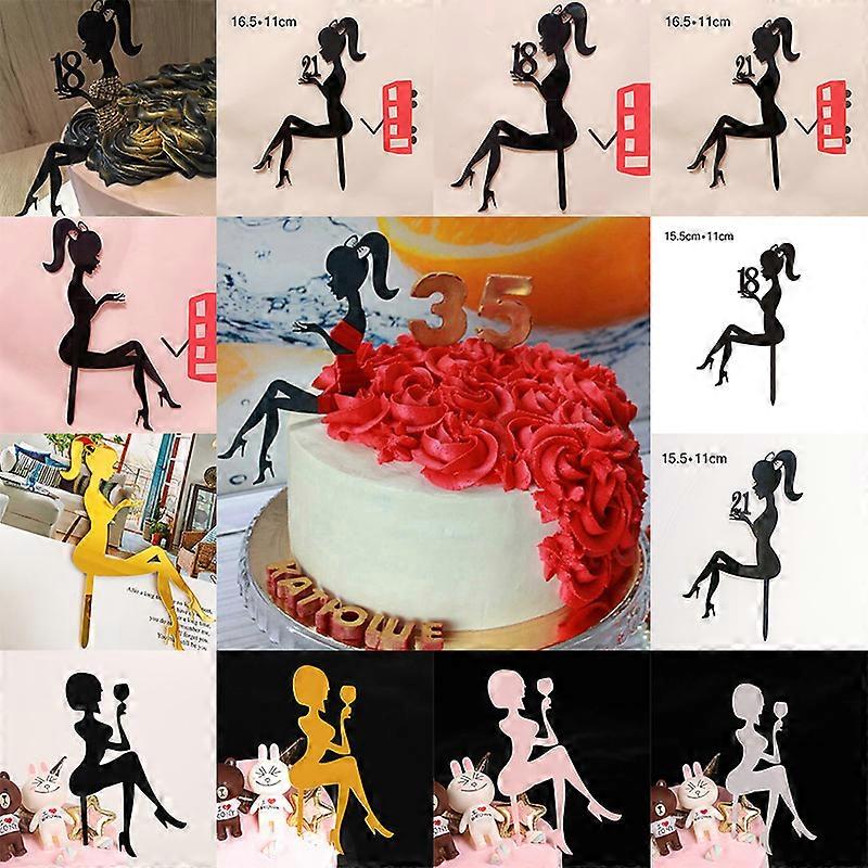 Red High Heels Lady Happy Birthday Acrylic Cake Topper Wedding Girls ...