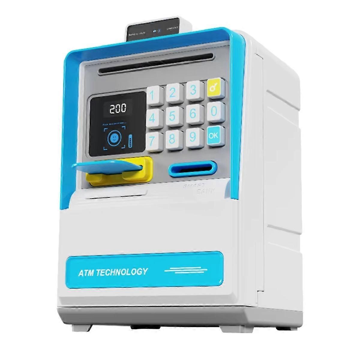Electronic Safe Money Box with Simulated Recognition, Password-Protected Mini Safe for Coins and Cash Storage
